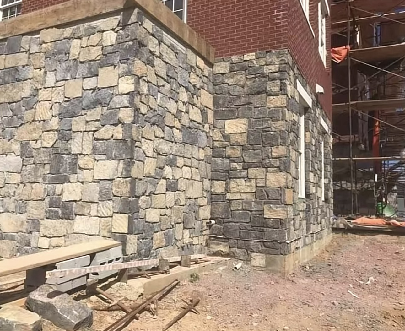 Commercial veneer wall